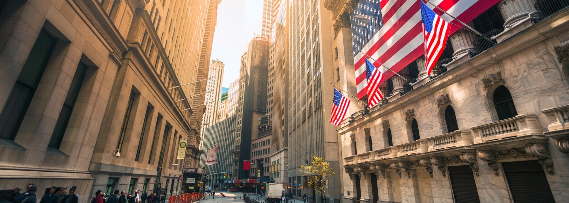 View down Wall Street